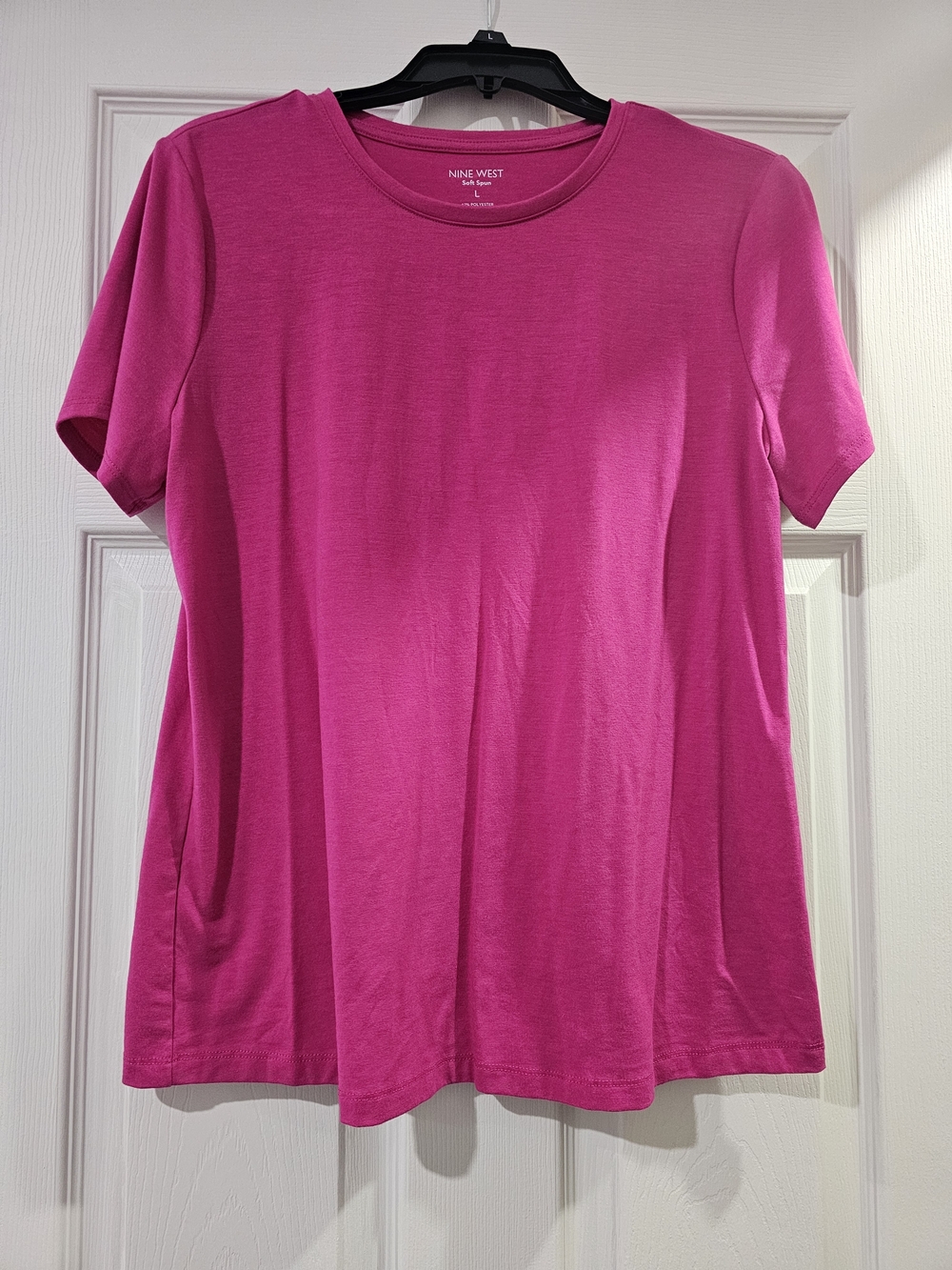 Nine West Pink Crew Neck Short Sleeve Tee
